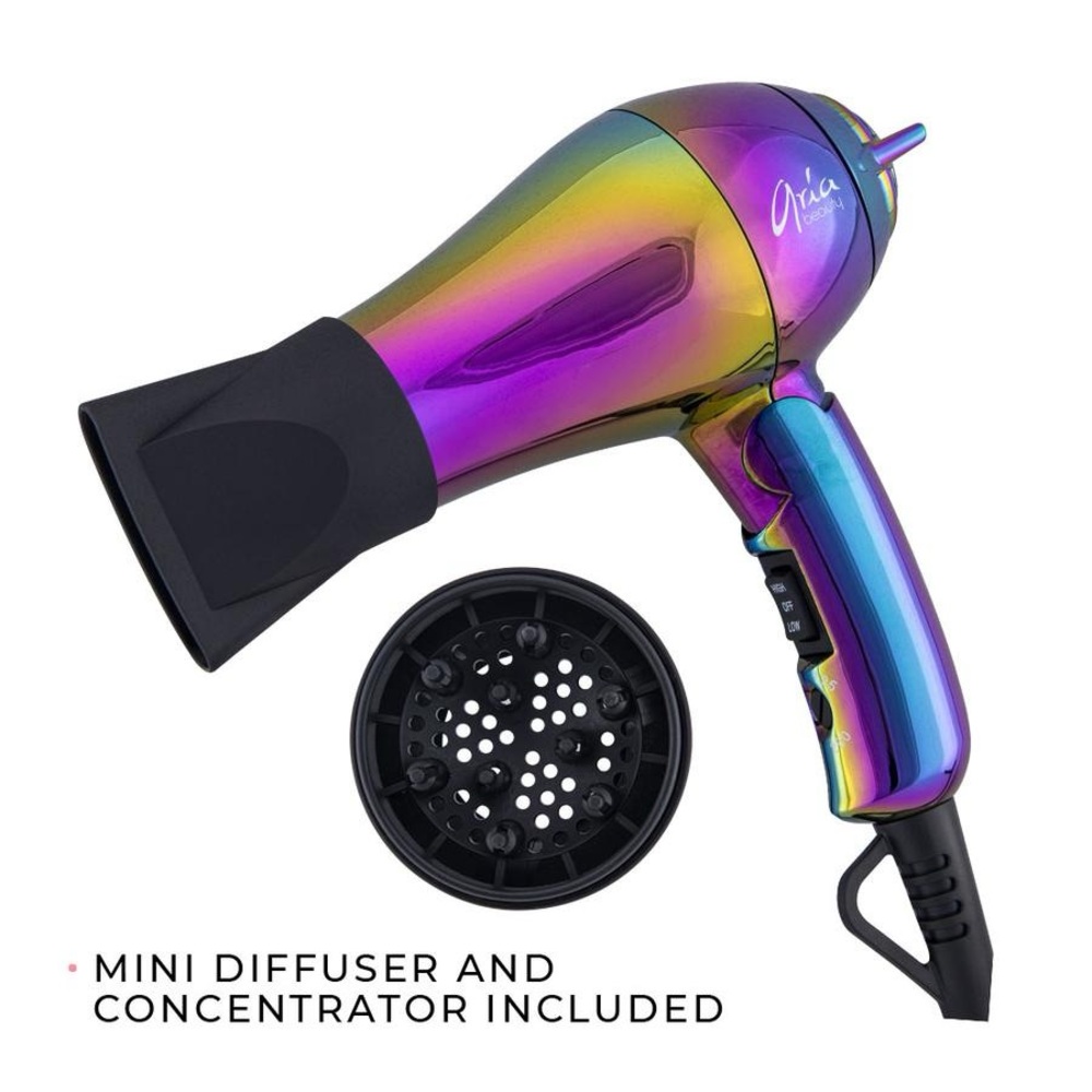 ARIA BEAUTY Mercury Metallic Elements Ionic Folding Mini Blow Dryer